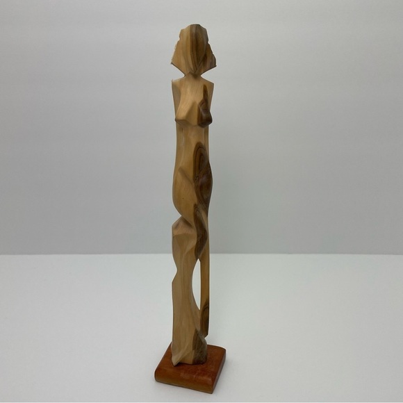 Nude Lady Wooden Art Nouveau Sculpture - Picture 2 of 14